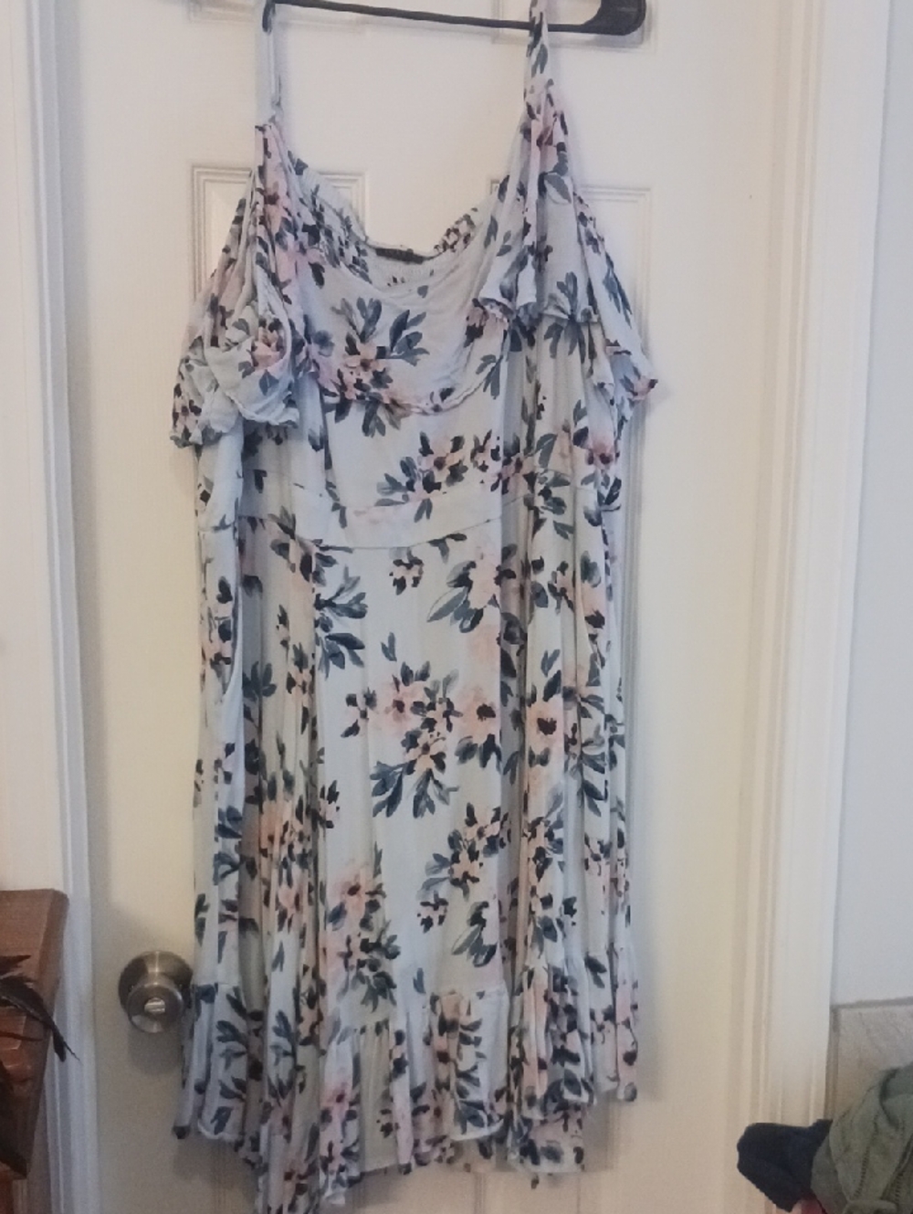Torrid Light Blue Floral Cold-Shoulder Sundress